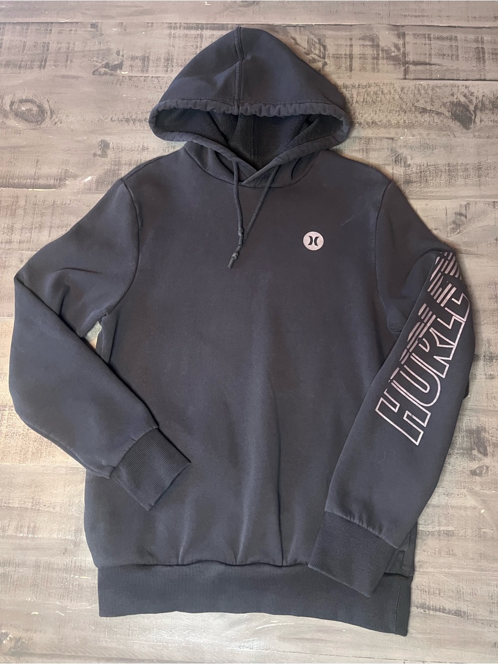 Hurley Black Hoodie with Subtle silver Logo